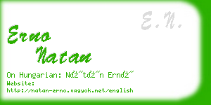 erno natan business card